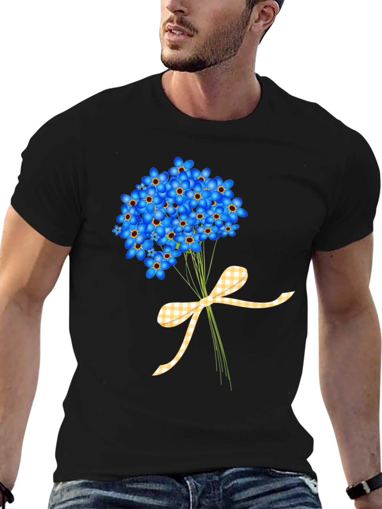 Floral Bouquet Graphic Tee - Forget-Me-Nots