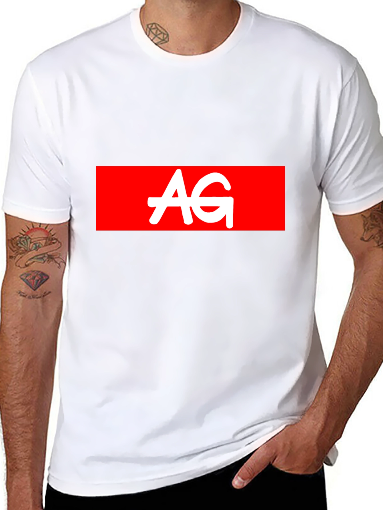 AG Logo Black Tee - Casual Style