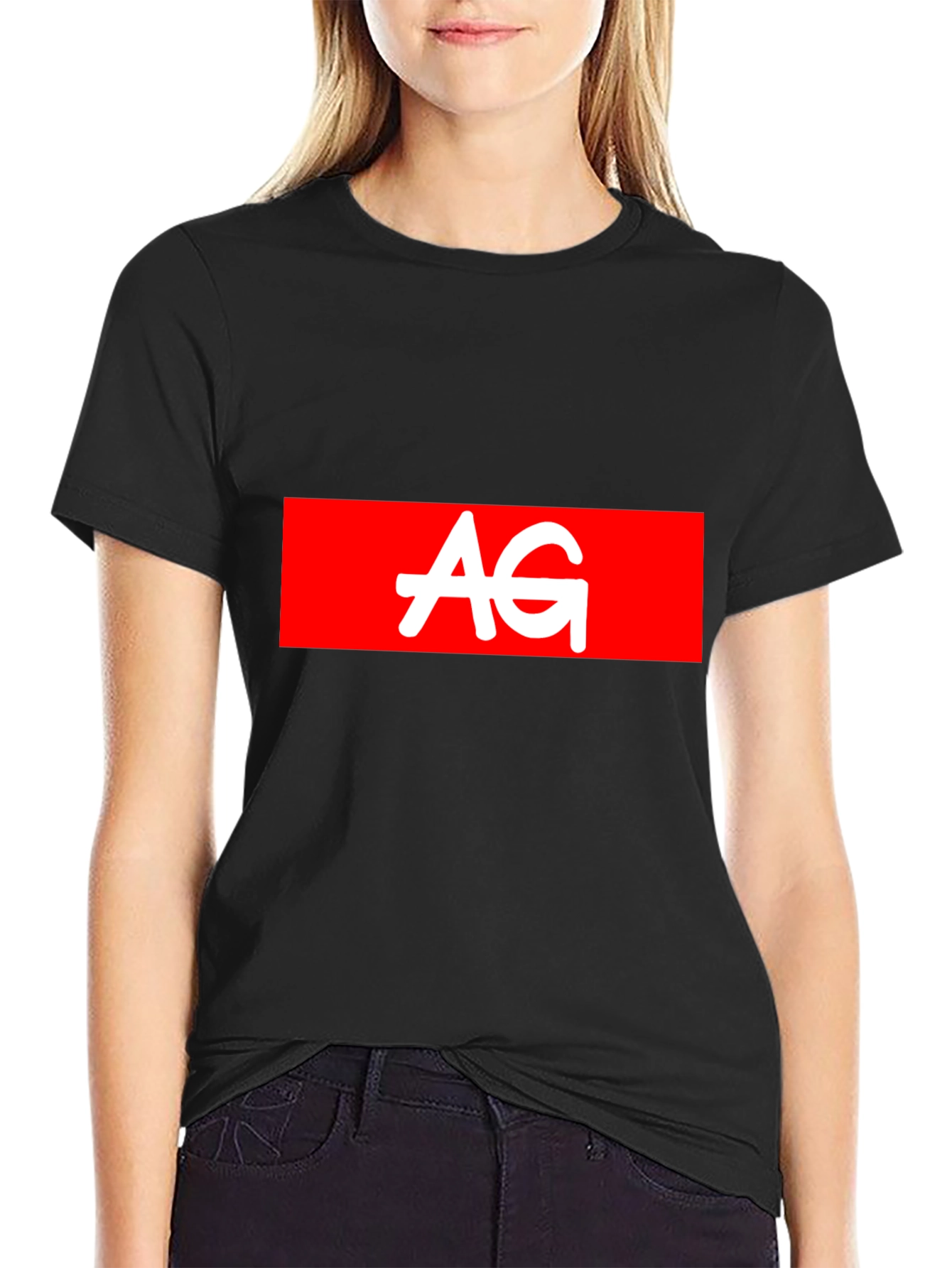 AG Logo Black Tee - Casual Style