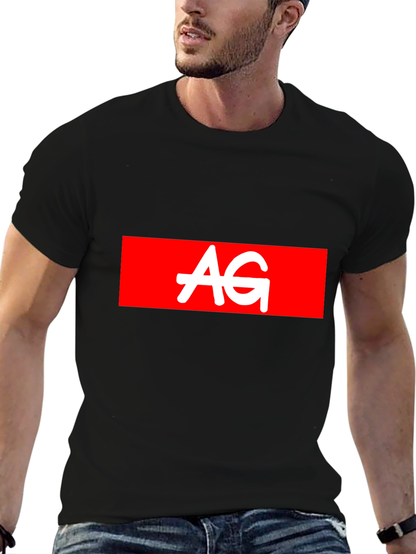 AG Logo Black Tee - Casual Style