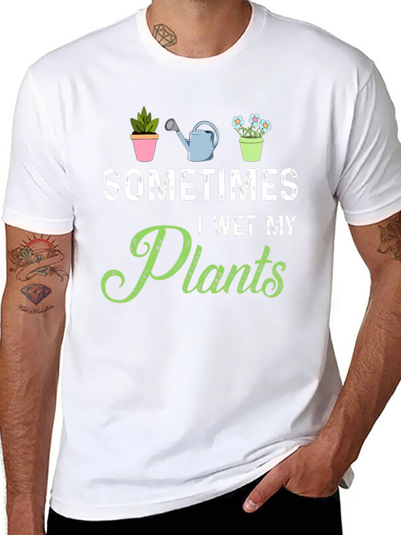 Funny Gardening T-Shirt - I Wet My Plants Tee