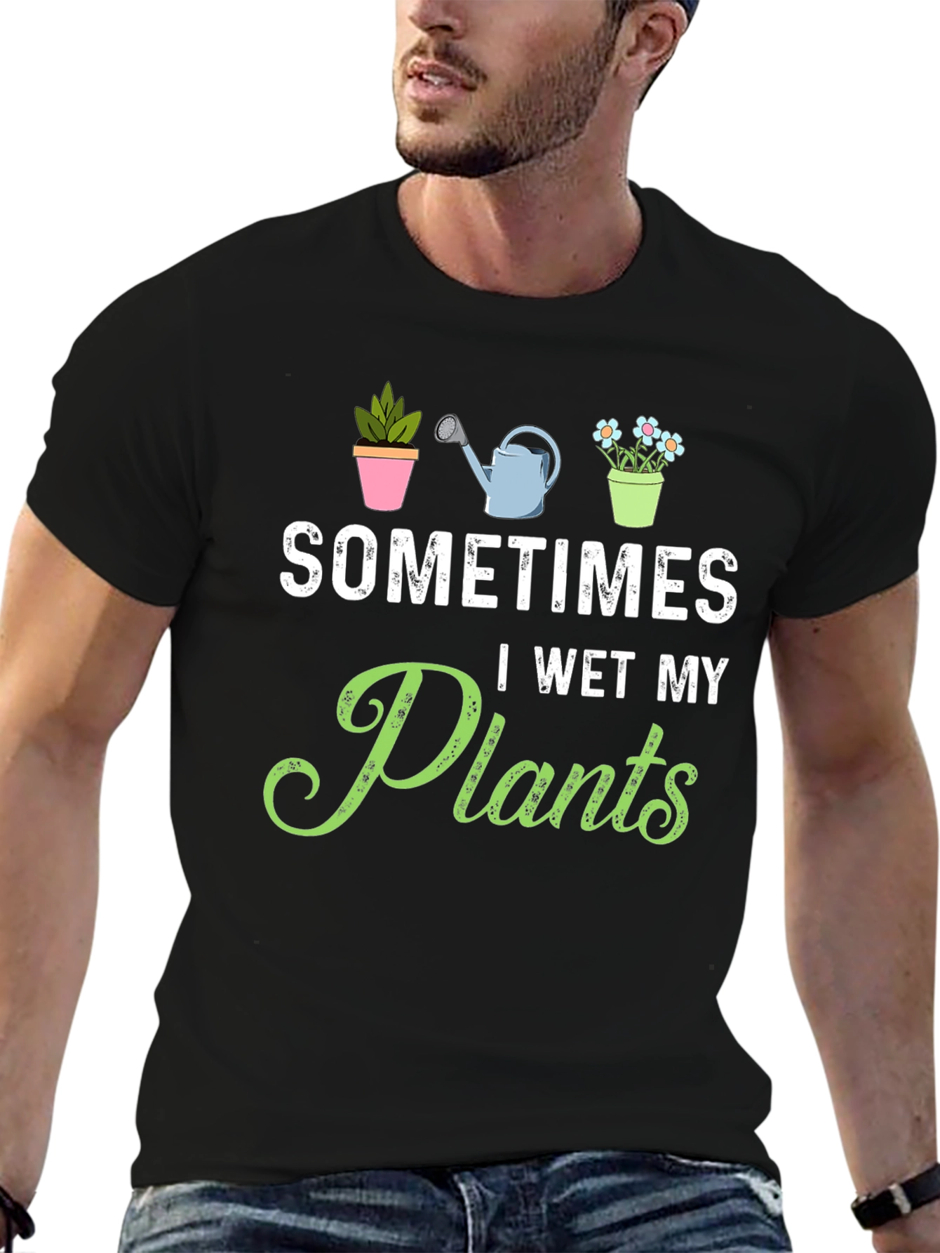 Funny Gardening T-Shirt - I Wet My Plants Tee