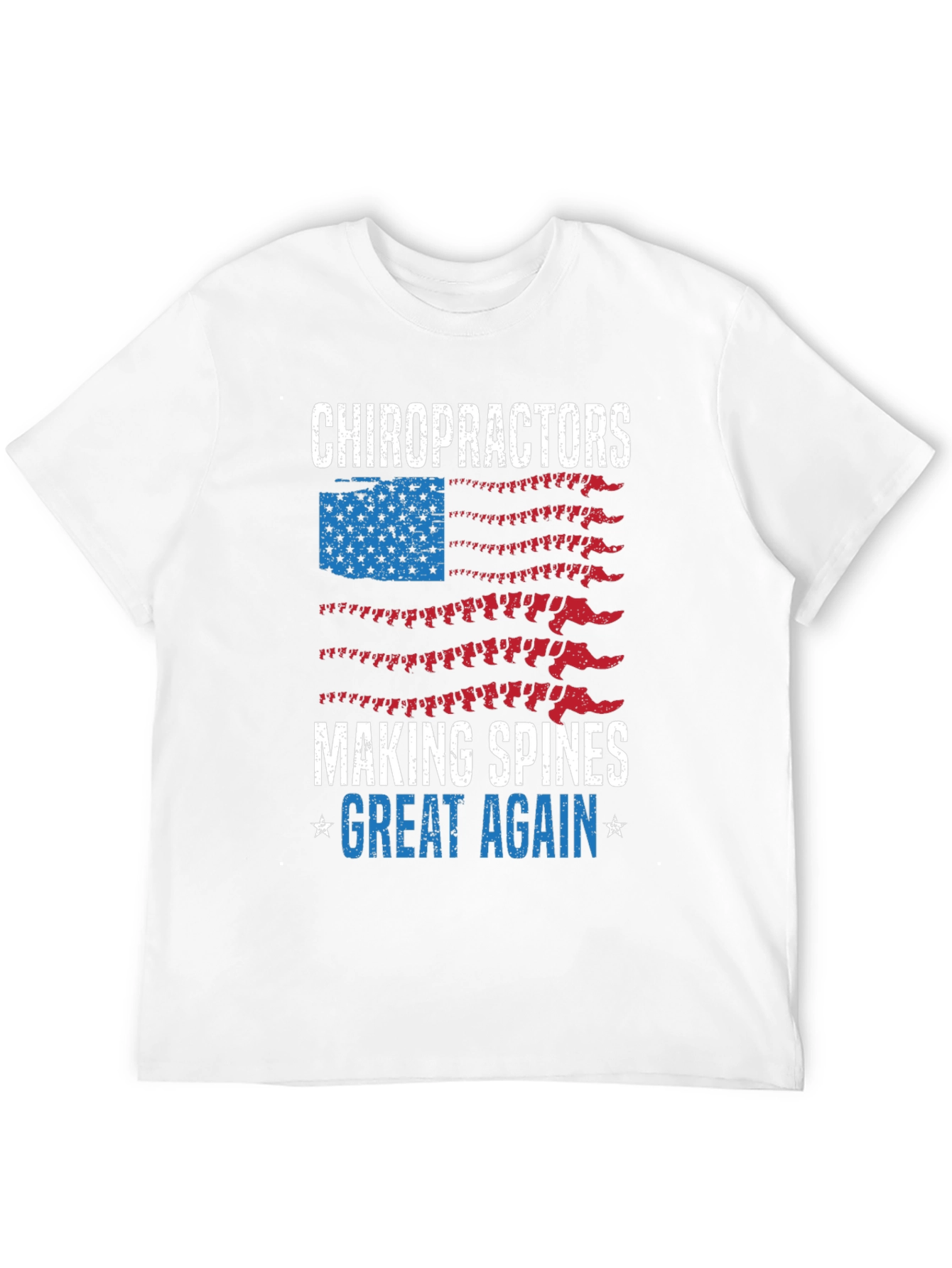 Chiropractor Spine American Flag Graphic T-Shirt