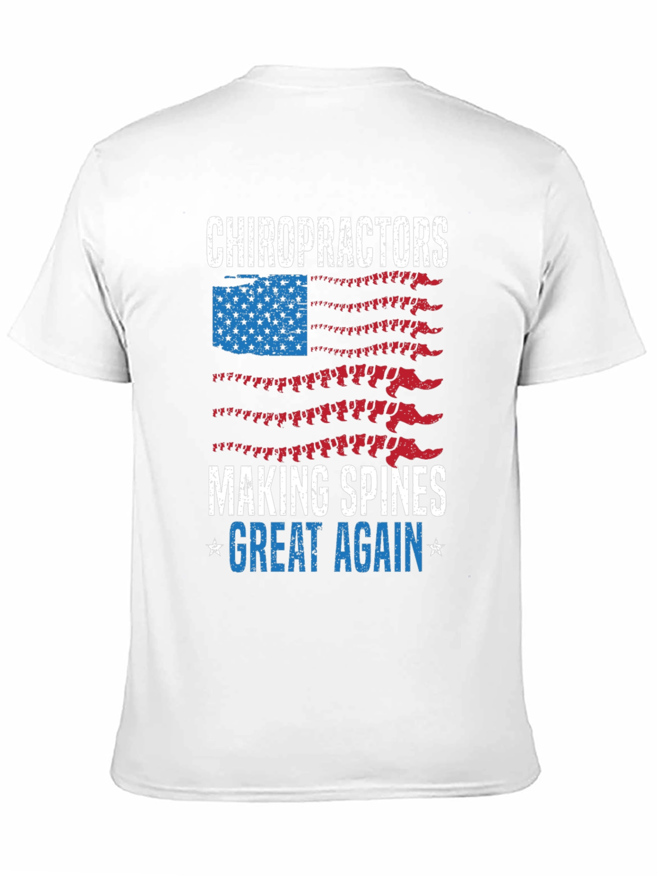 Chiropractor Spine American Flag Graphic T-Shirt