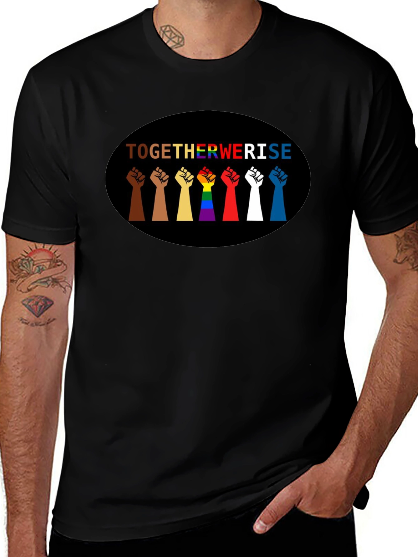 Together We Rise Graphic Tee - Black