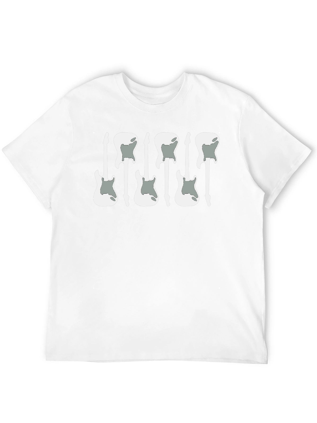 Guitar Graphic T-Shirt - Black Cotton Blend Music Tee