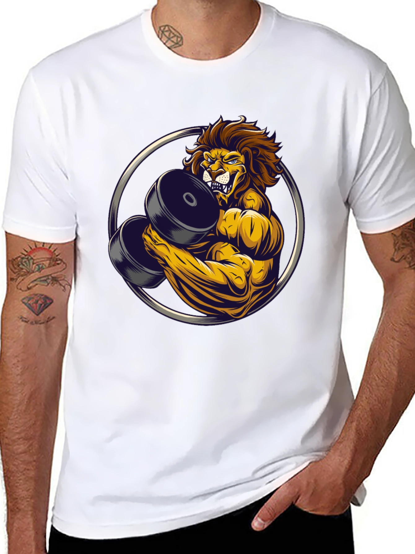 Lion Gym Beast Graphic Tee - Black