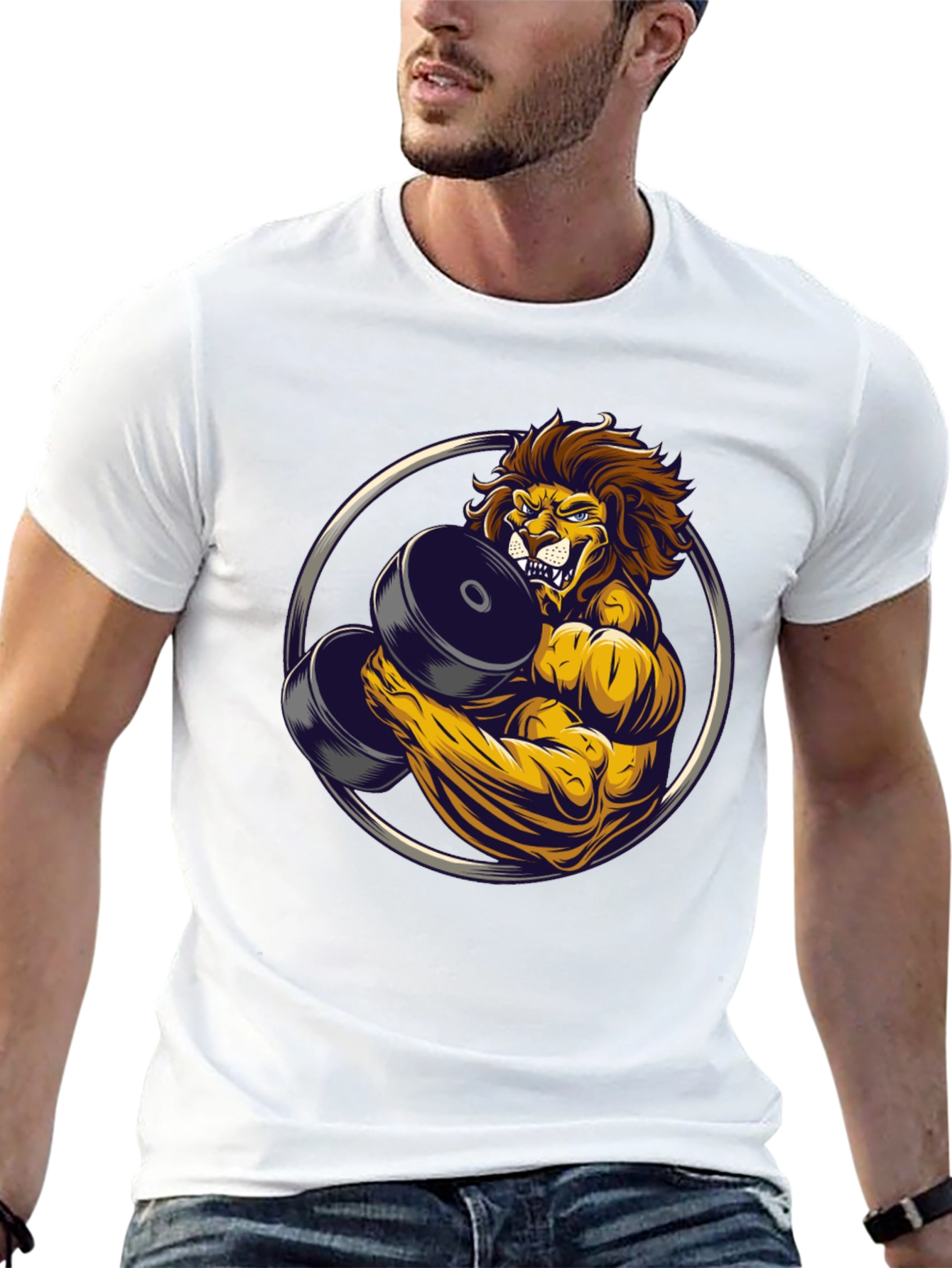 Lion Gym Beast Graphic Tee - Black
