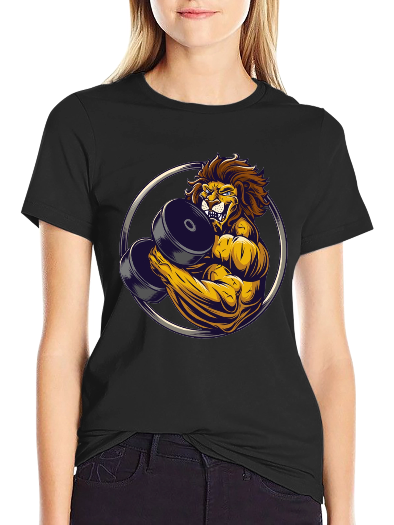Lion Gym Beast Graphic Tee - Black