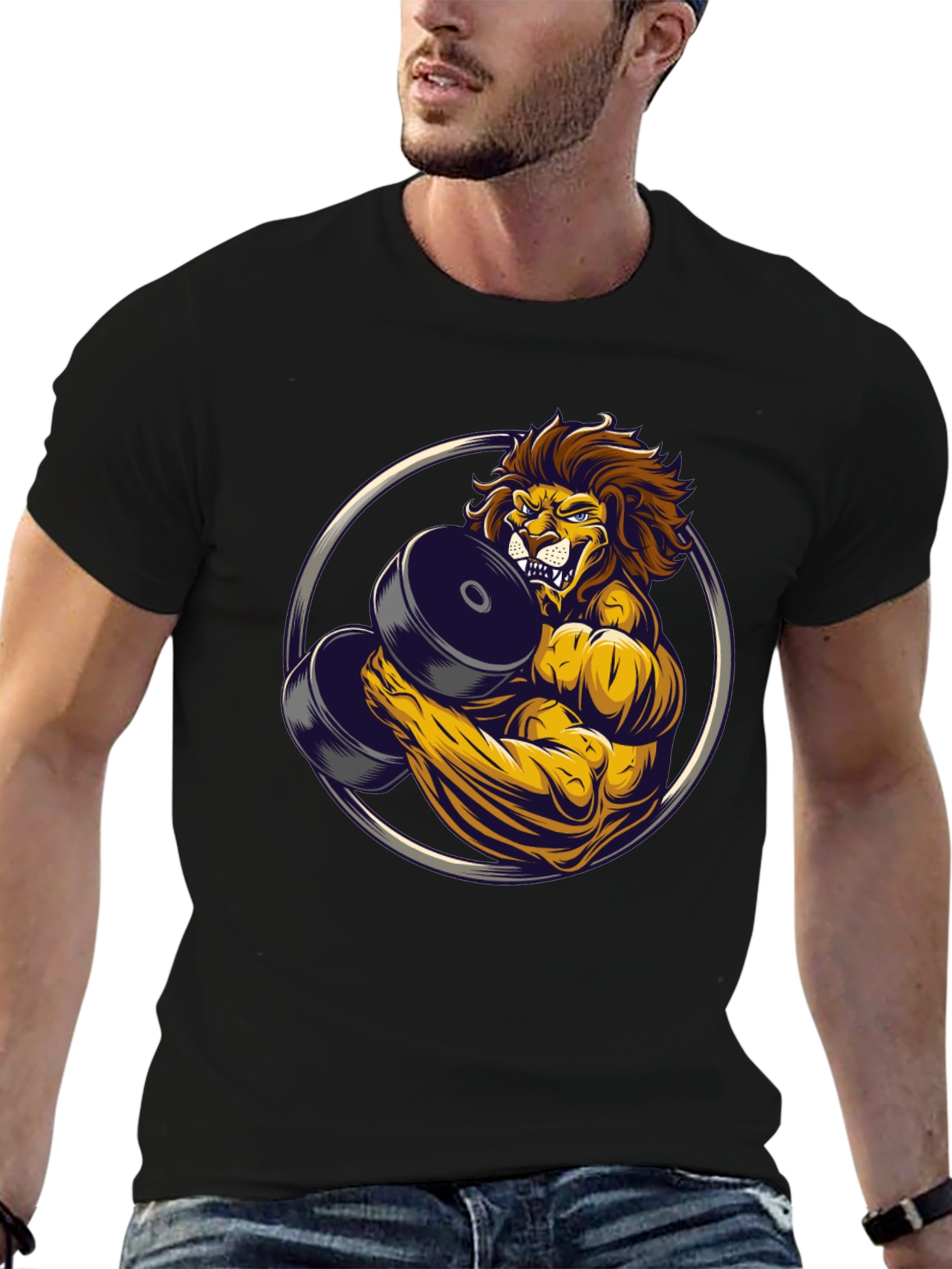 Lion Gym Beast Graphic Tee - Black