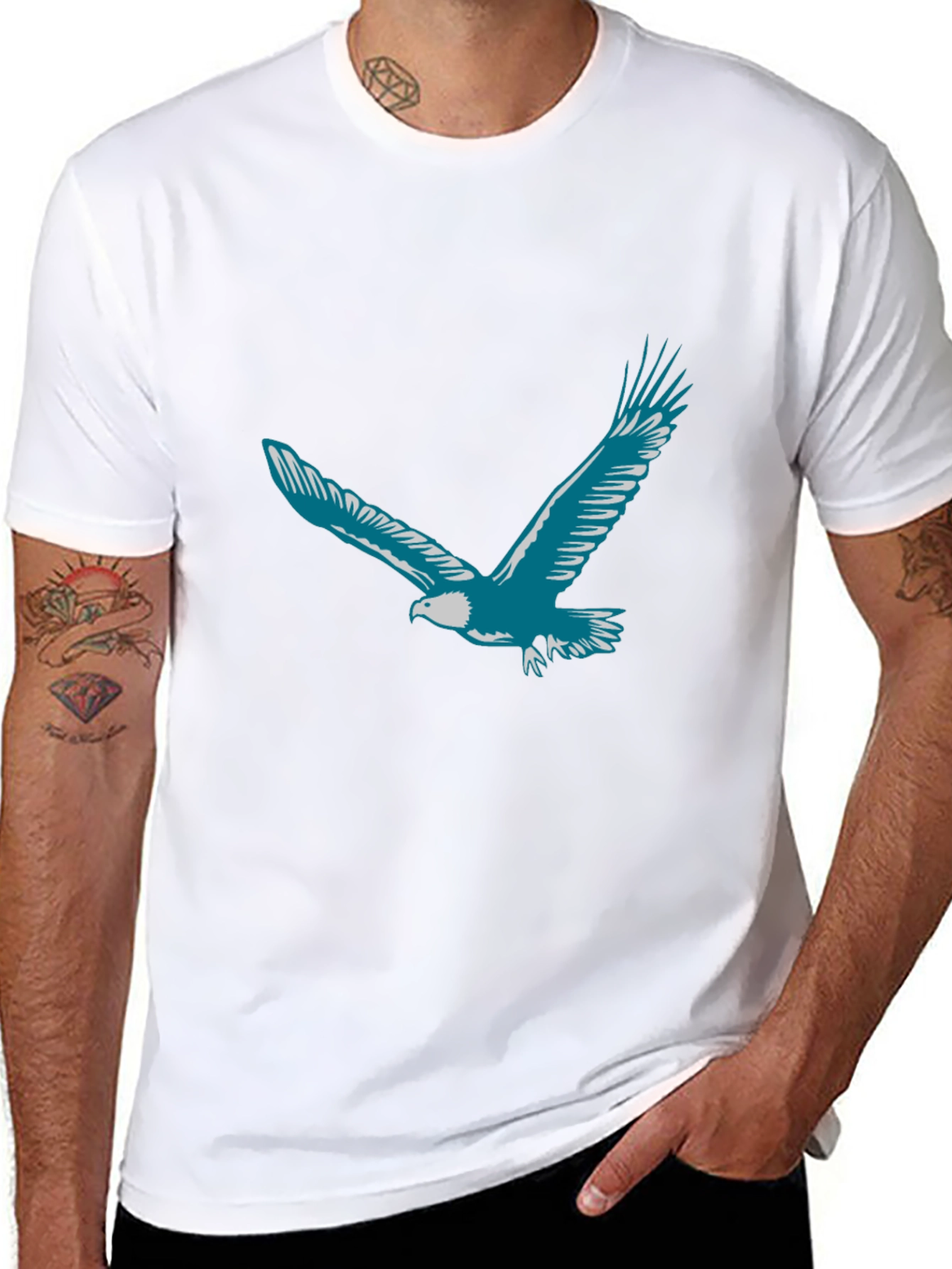 Eagle Graphic Print T-Shirt - Black