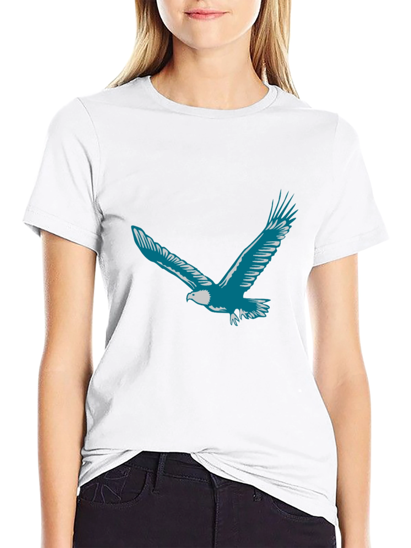 Eagle Graphic Print T-Shirt - Black