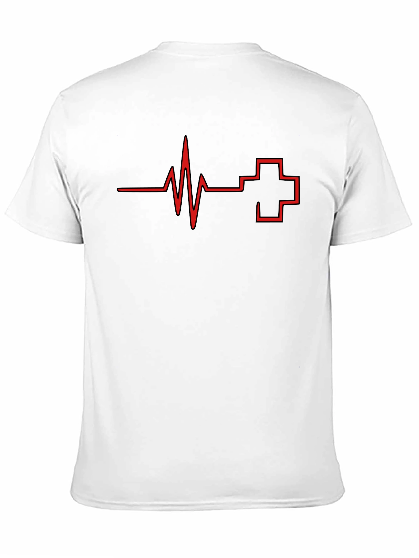 Heartbeat & Cross Graphic Tee - Mens Black T-Shirt
