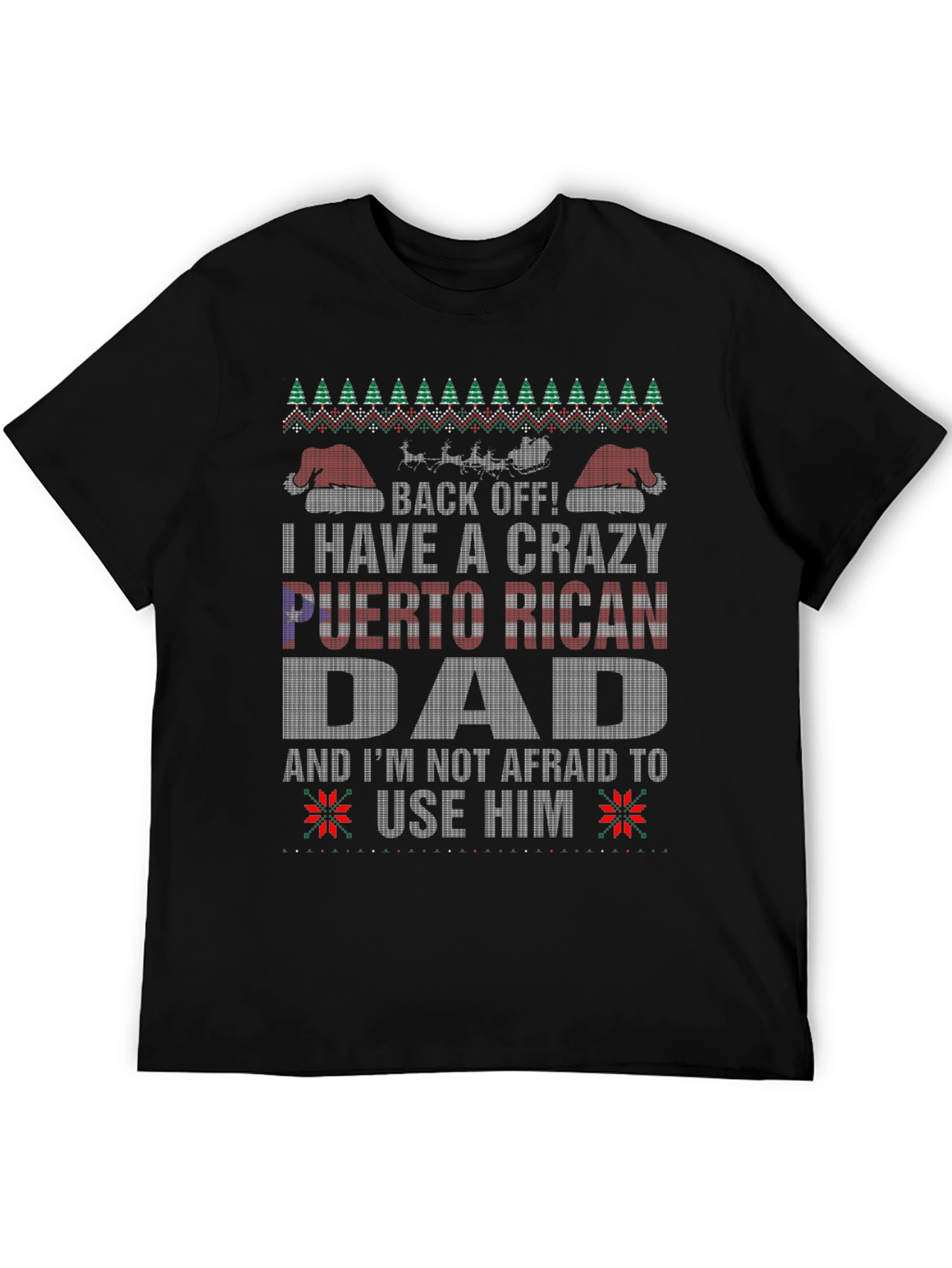 Crazy Puerto Rican Dad Christmas T-Shirt