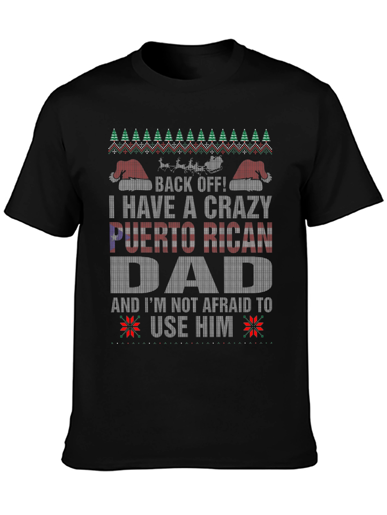 Crazy Puerto Rican Dad Christmas T-Shirt