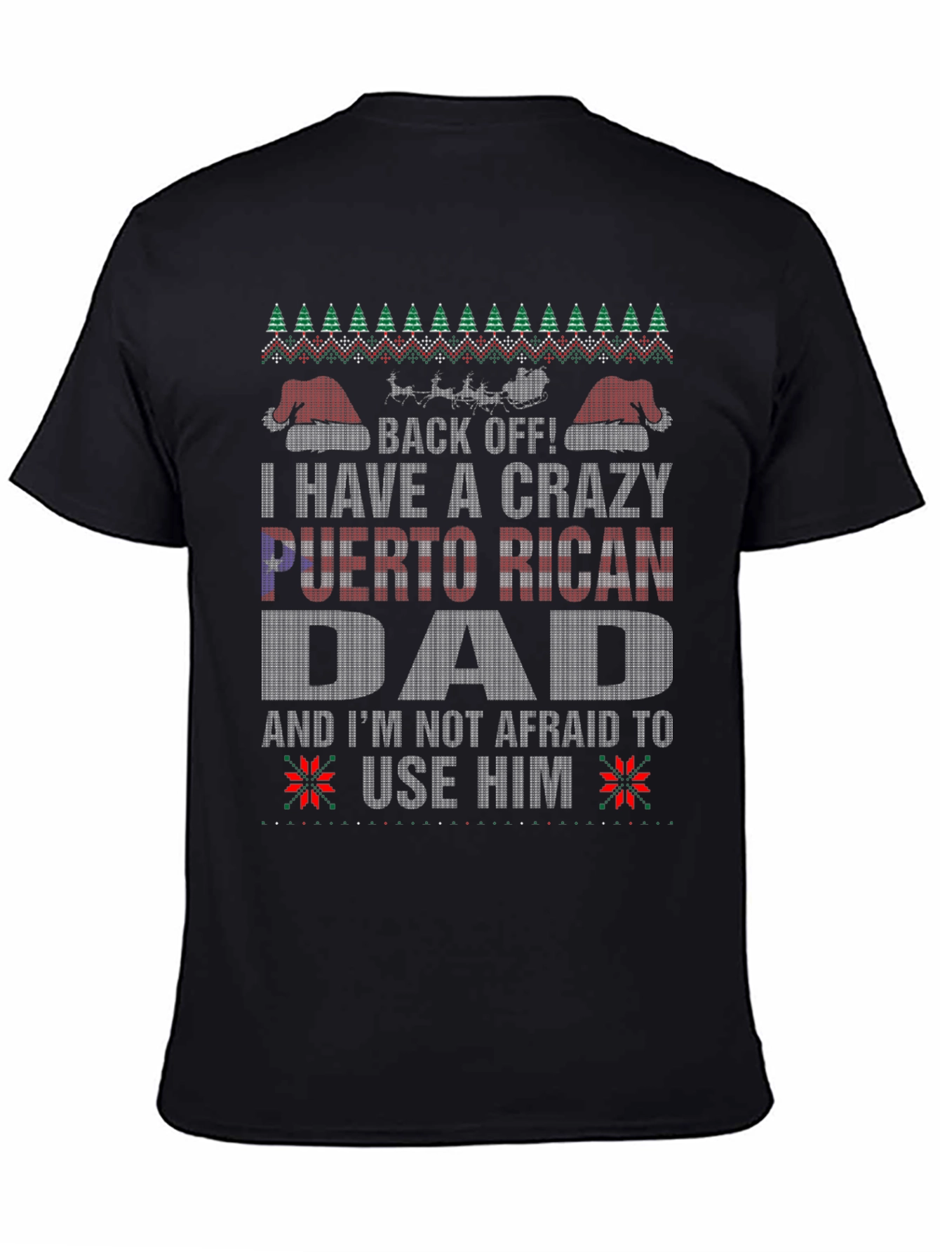 Crazy Puerto Rican Dad Christmas T-Shirt