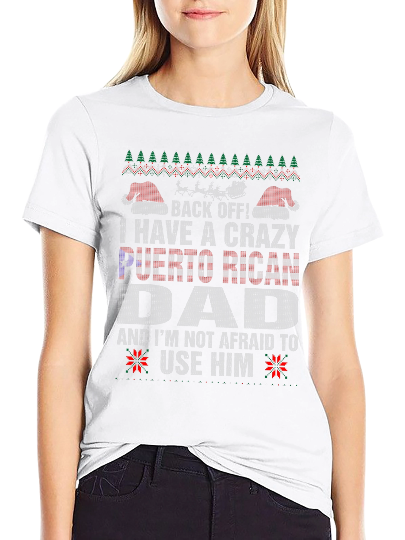 Crazy Puerto Rican Dad Christmas T-Shirt