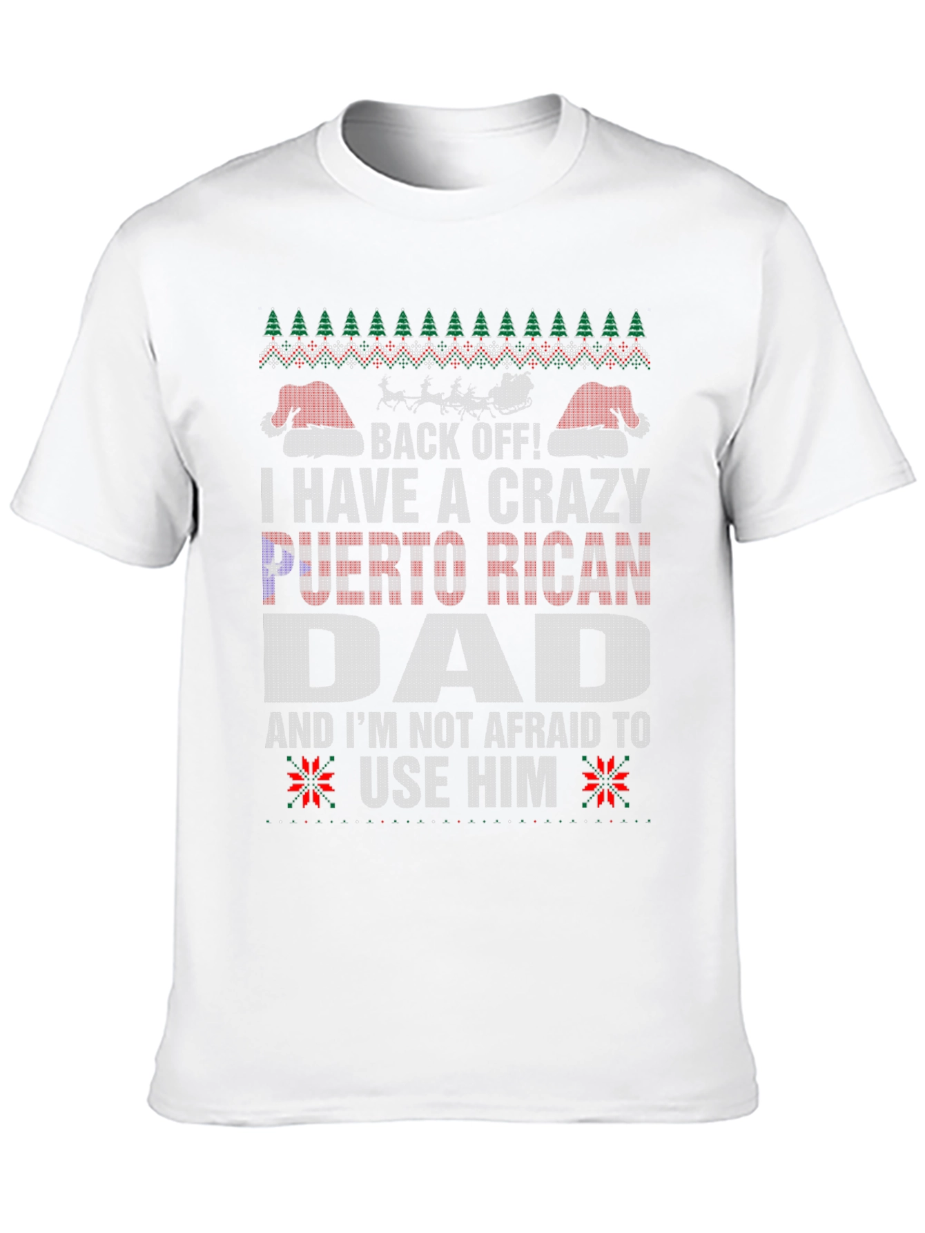 Crazy Puerto Rican Dad Christmas T-Shirt