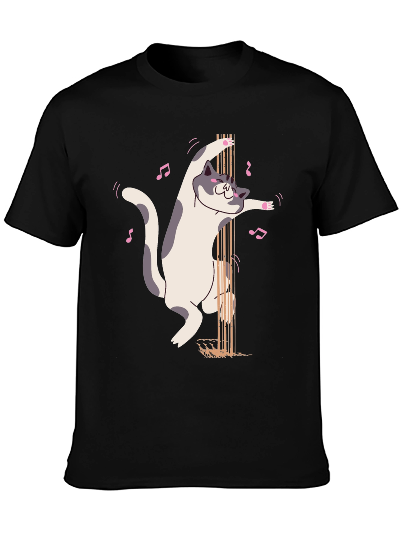 Pole Dancing Cat Graphic T-Shirt