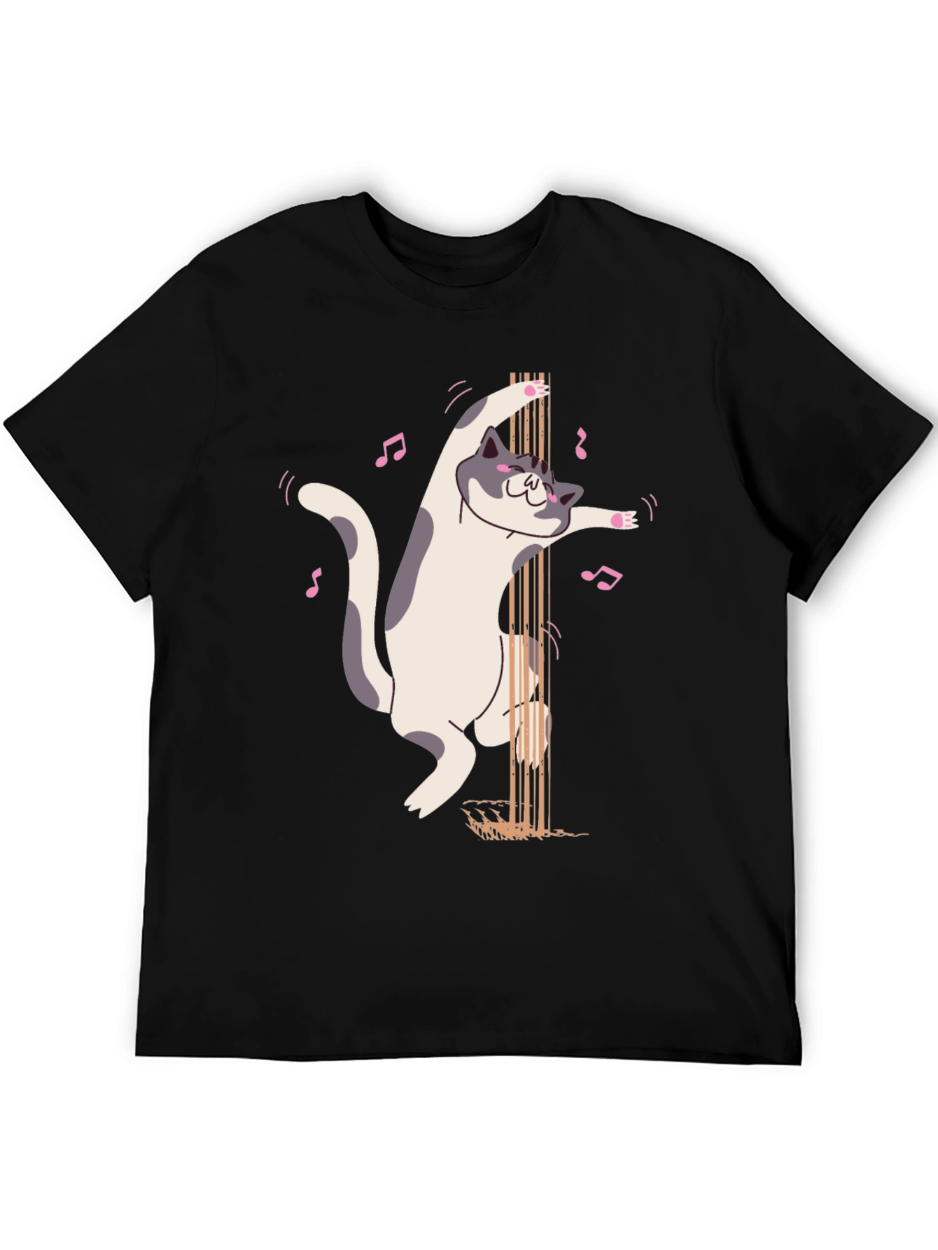 Pole Dancing Cat Graphic T-Shirt