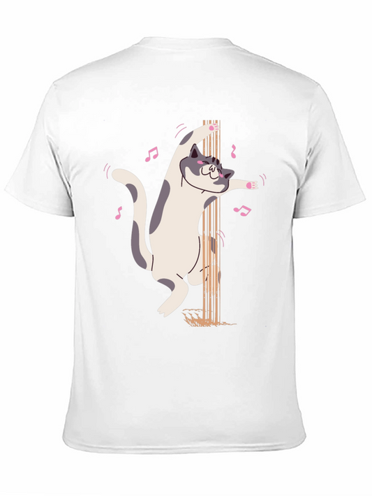 Pole Dancing Cat Graphic T-Shirt