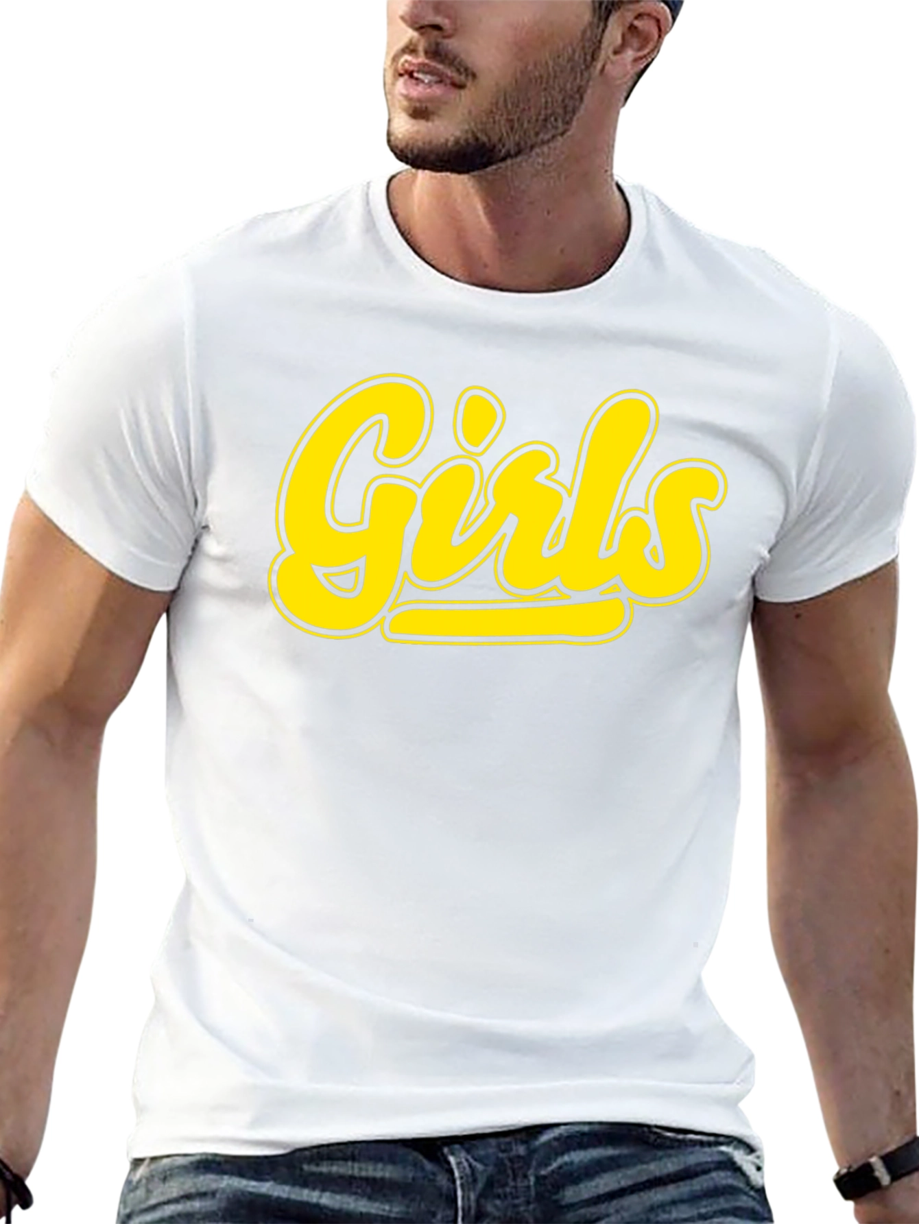 Girls Black T-Shirt - Bold Yellow Graphic Tee