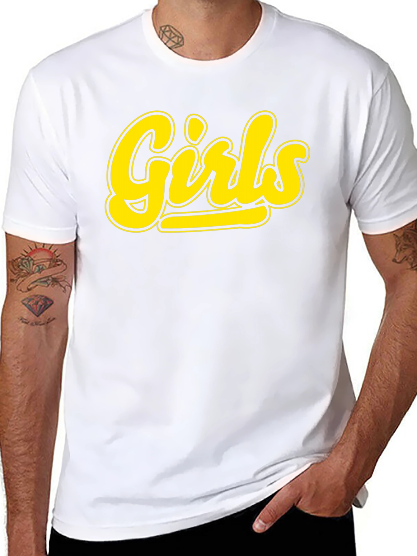Girls Black T-Shirt - Bold Yellow Graphic Tee