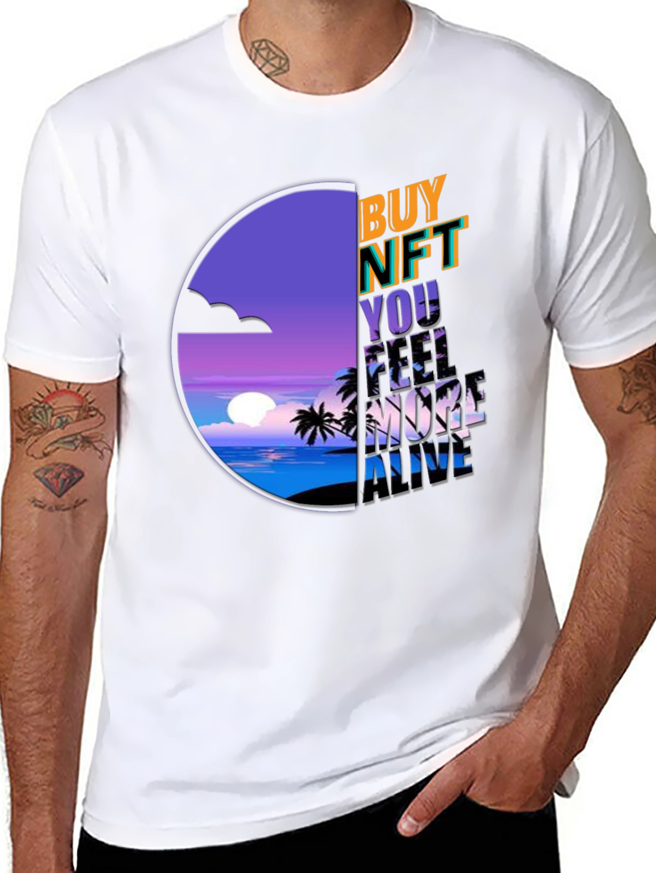 Buy NFT T-Shirt: Vaporwave Sunset Graphic Tee