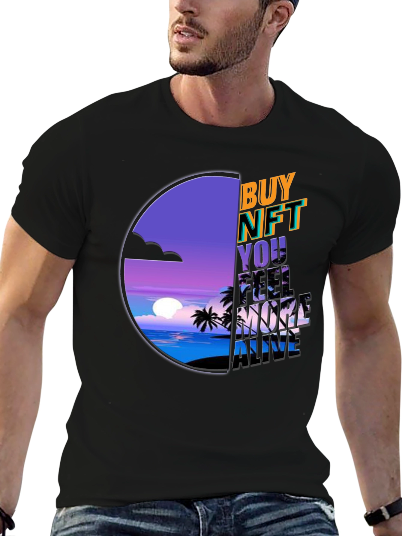 Buy NFT T-Shirt: Vaporwave Sunset Graphic Tee