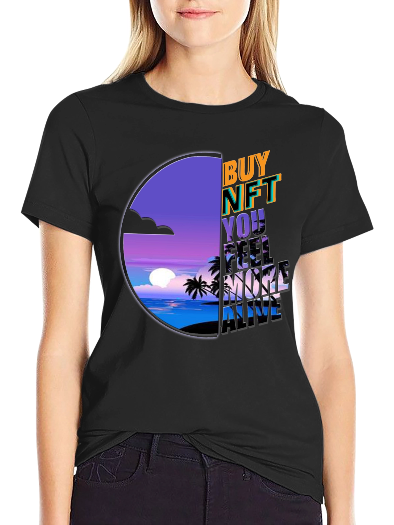 Buy NFT T-Shirt: Vaporwave Sunset Graphic Tee