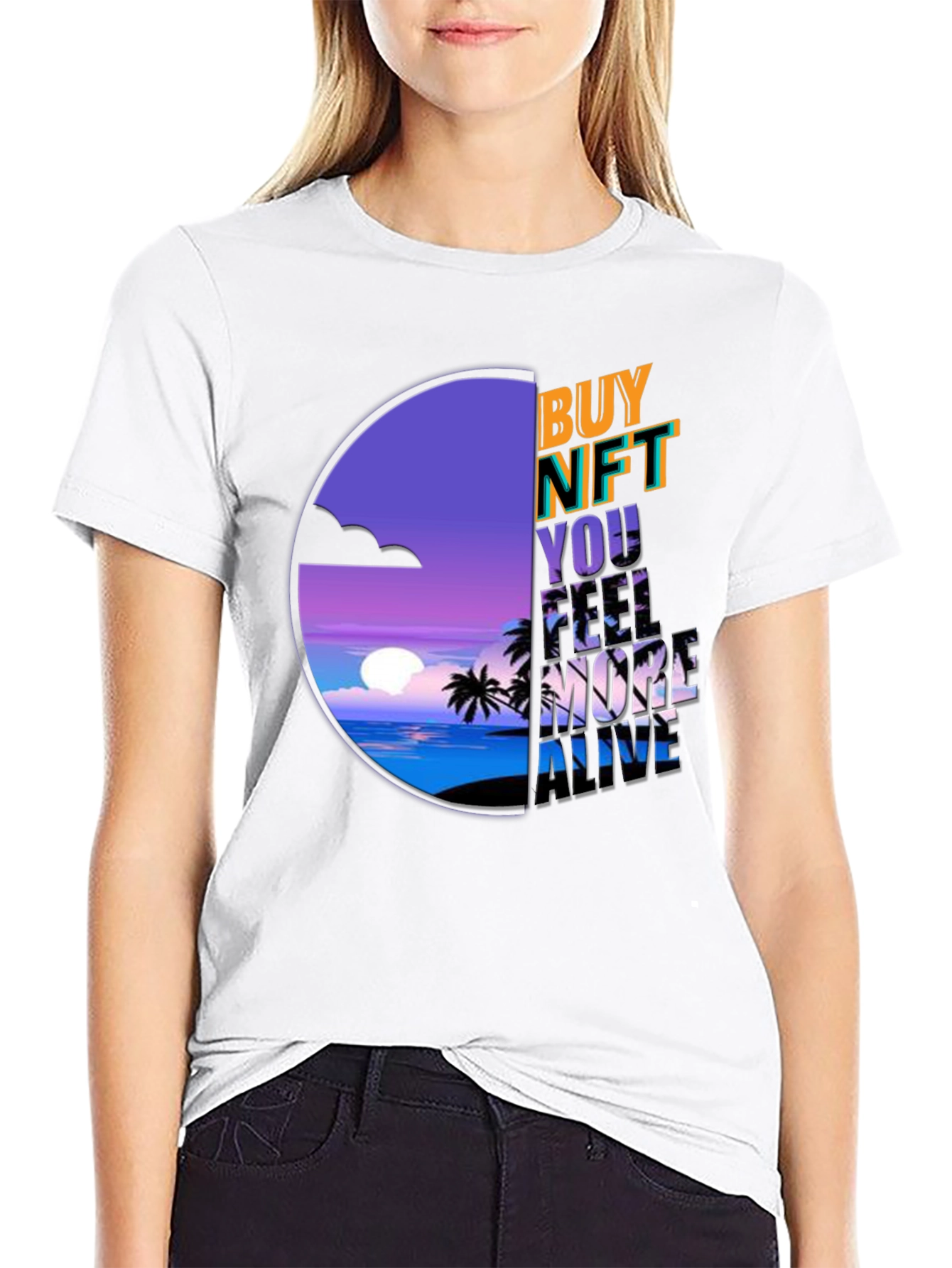 Buy NFT T-Shirt: Vaporwave Sunset Graphic Tee