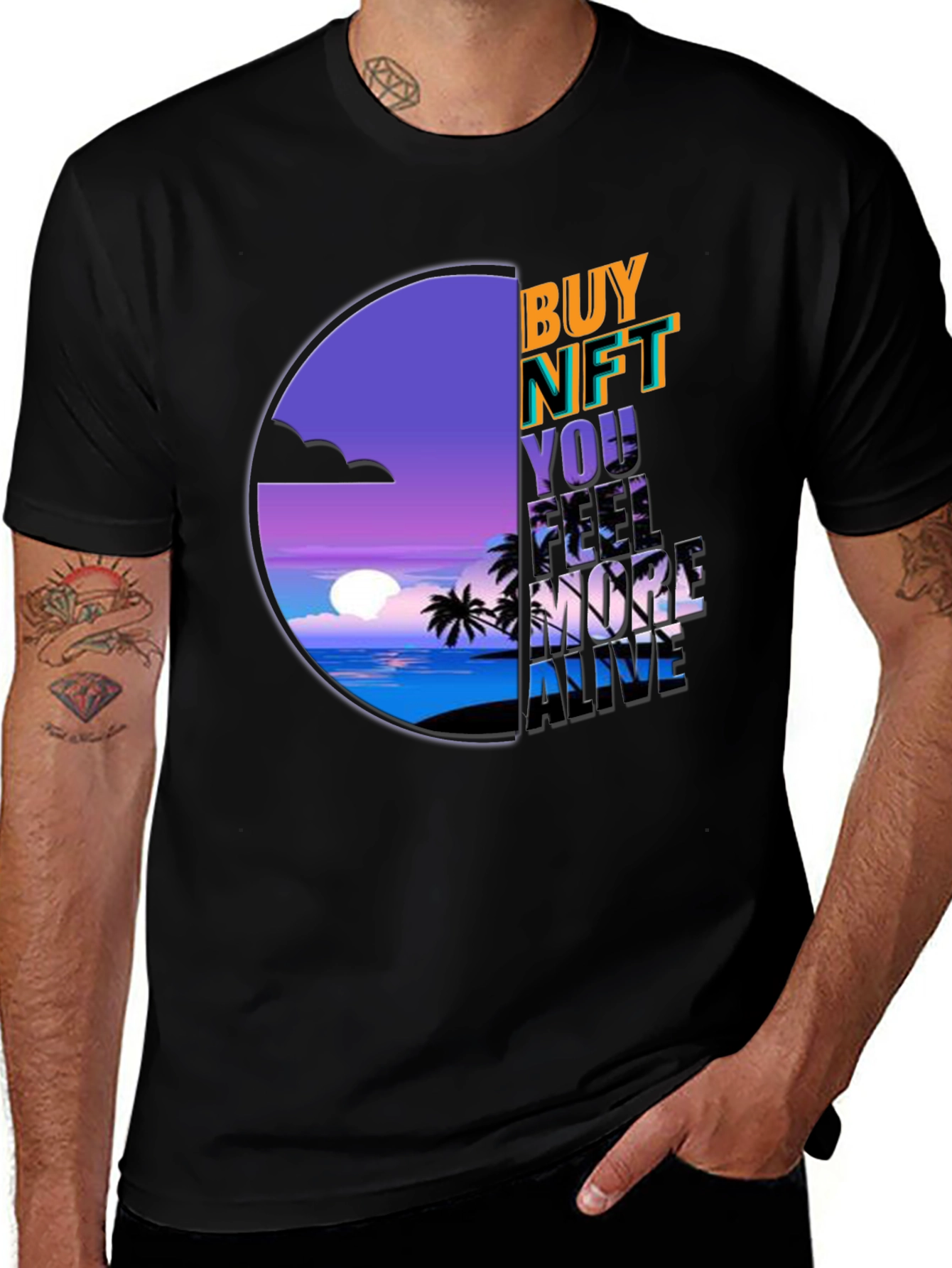Buy NFT T-Shirt: Vaporwave Sunset Graphic Tee