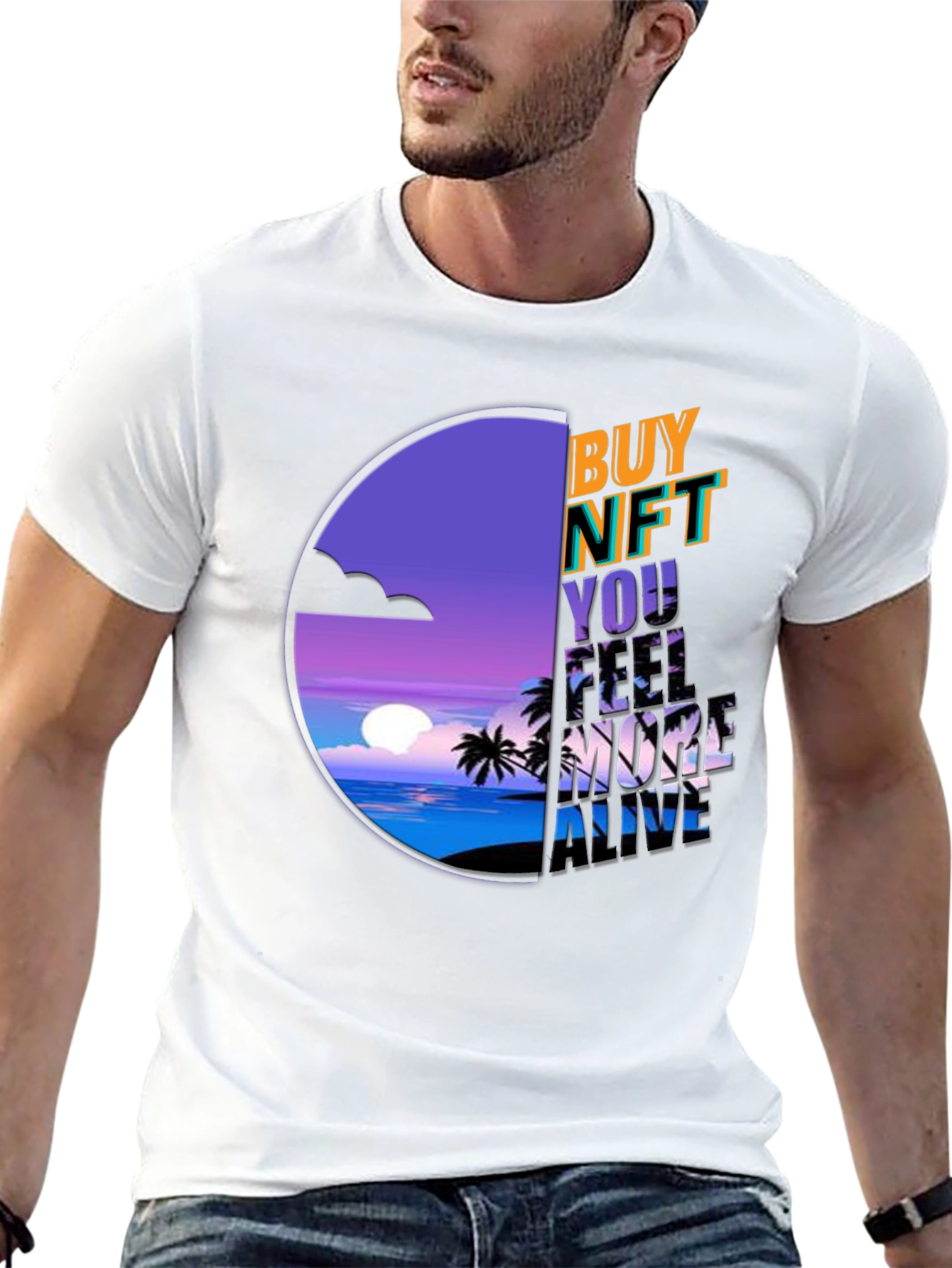 Buy NFT T-Shirt: Vaporwave Sunset Graphic Tee