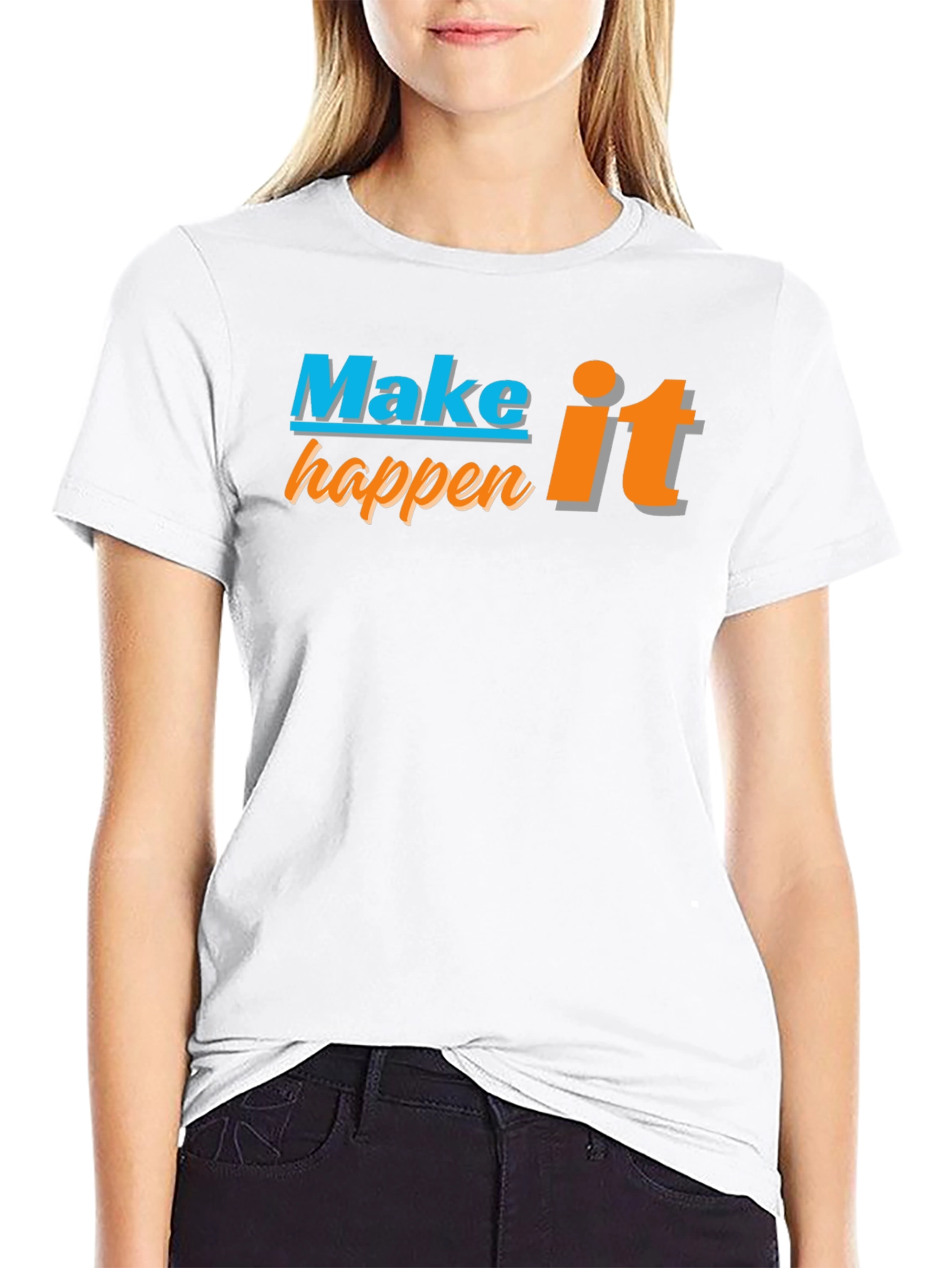 Make it Happen Graphic Tee - Black Casual T-Shirt