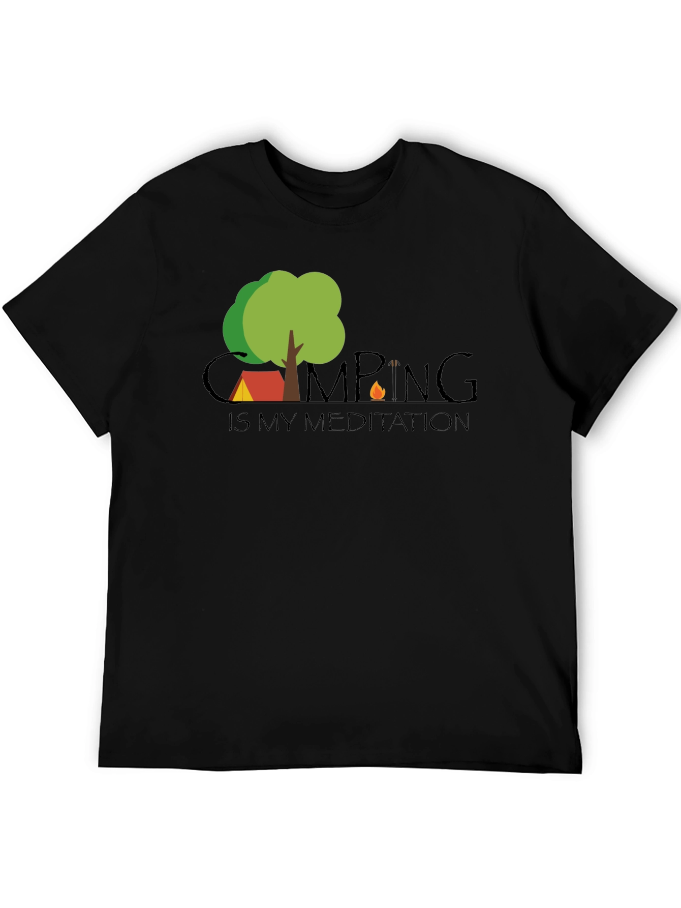 Camping is my Meditation Black T-Shirt