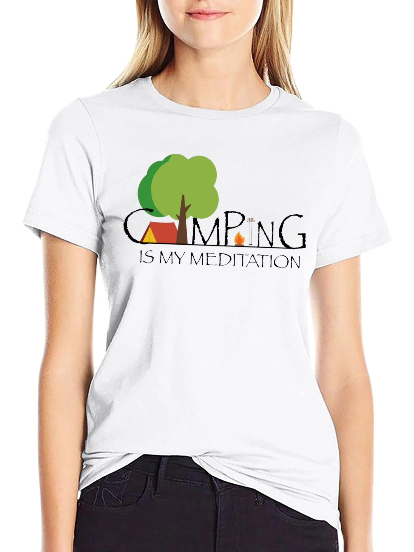 Camping is my Meditation Black T-Shirt