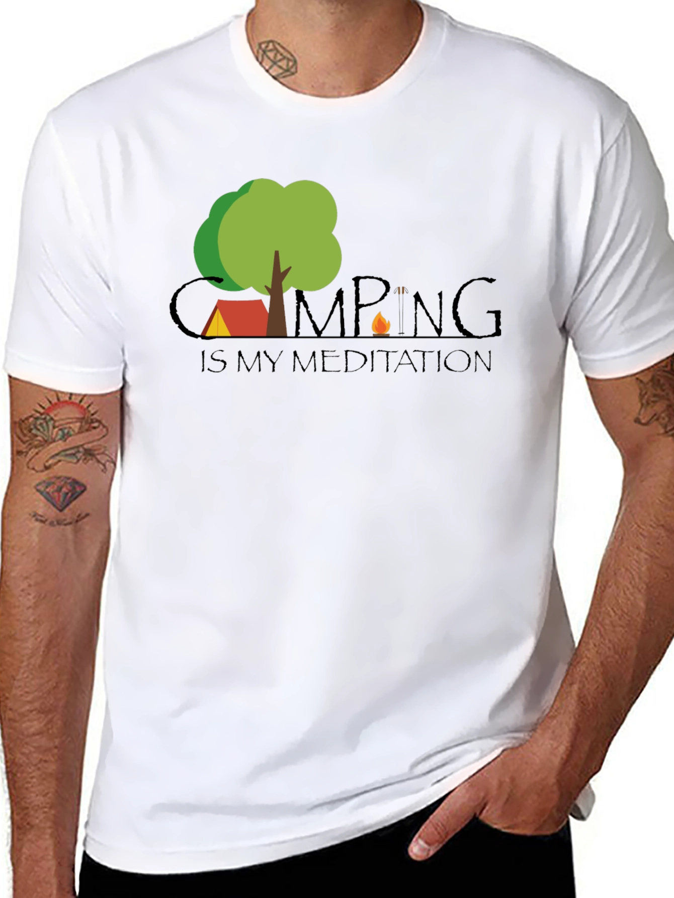 Camping is my Meditation Black T-Shirt