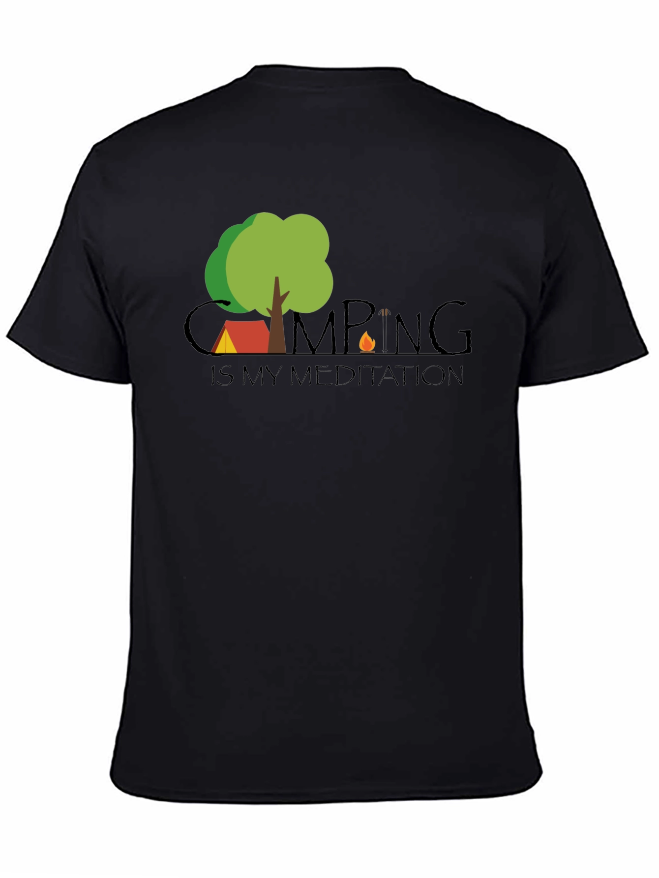 Camping is my Meditation Black T-Shirt
