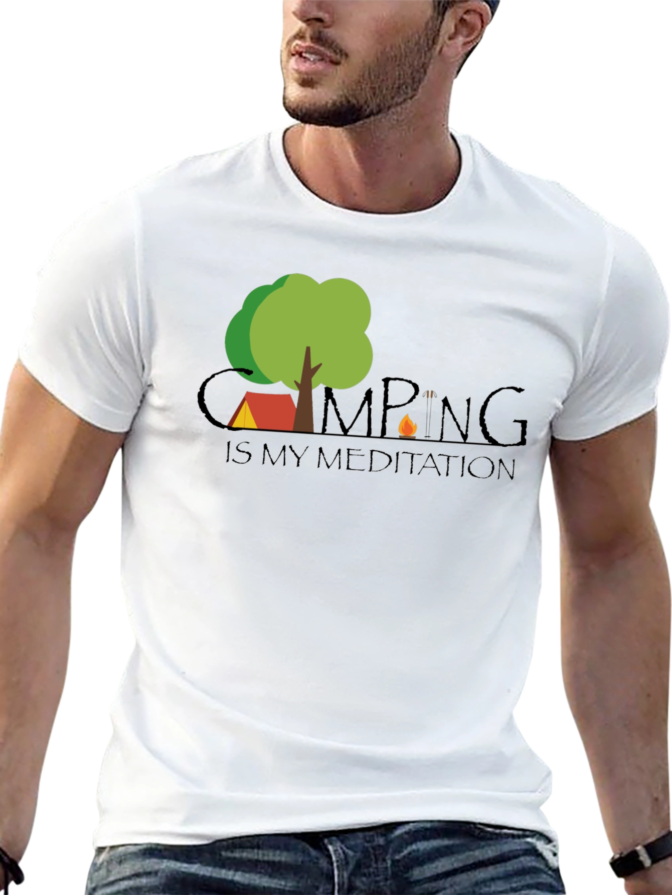 Camping is my Meditation Black T-Shirt