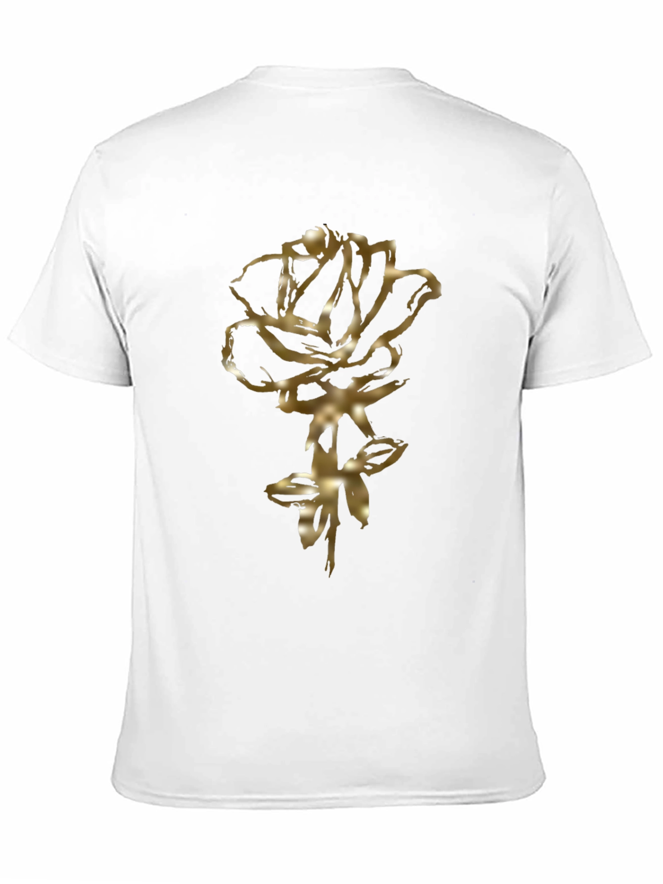 Golden Rose Graphic Black T-Shirt