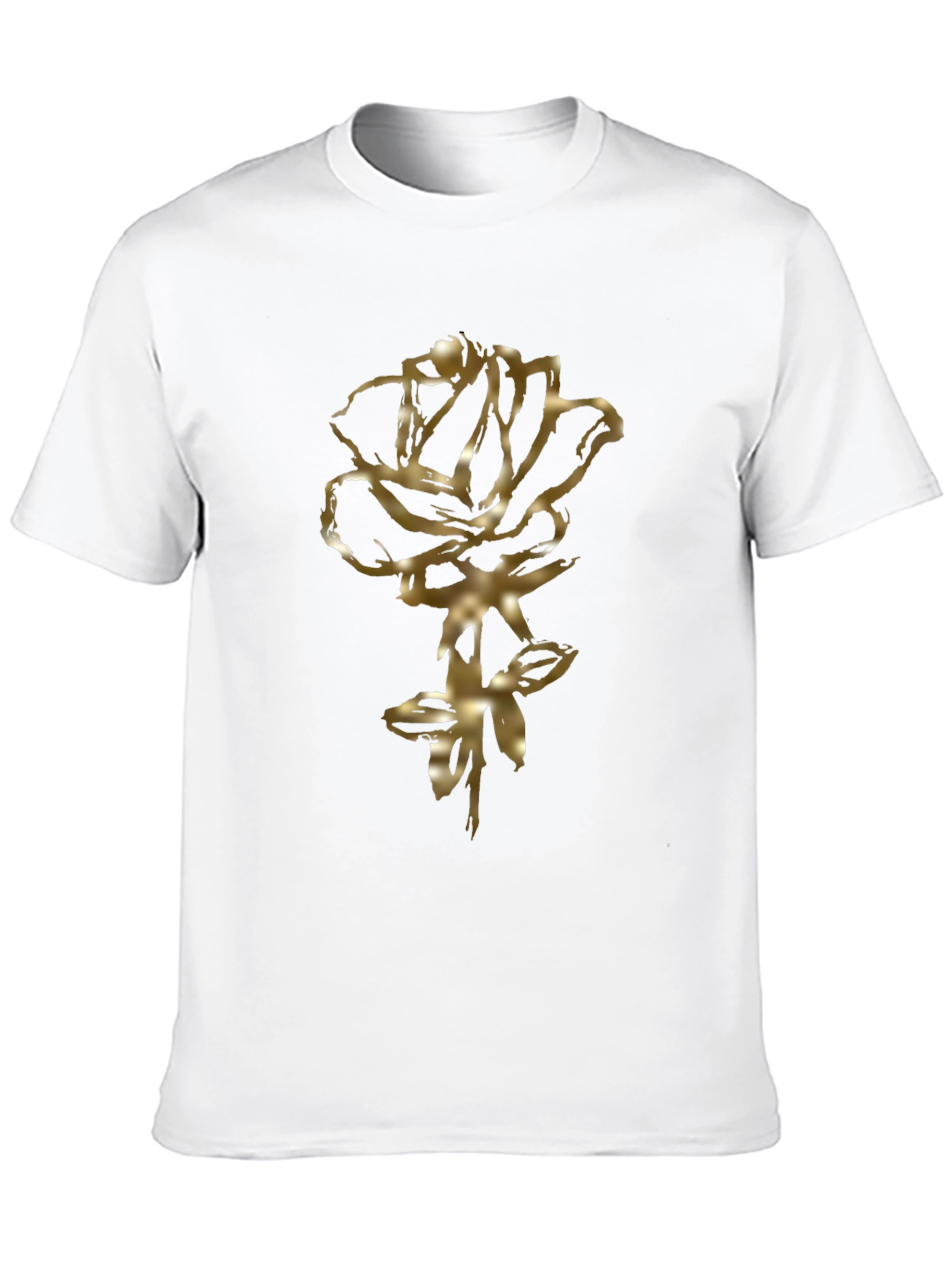 Golden Rose Graphic Black T-Shirt