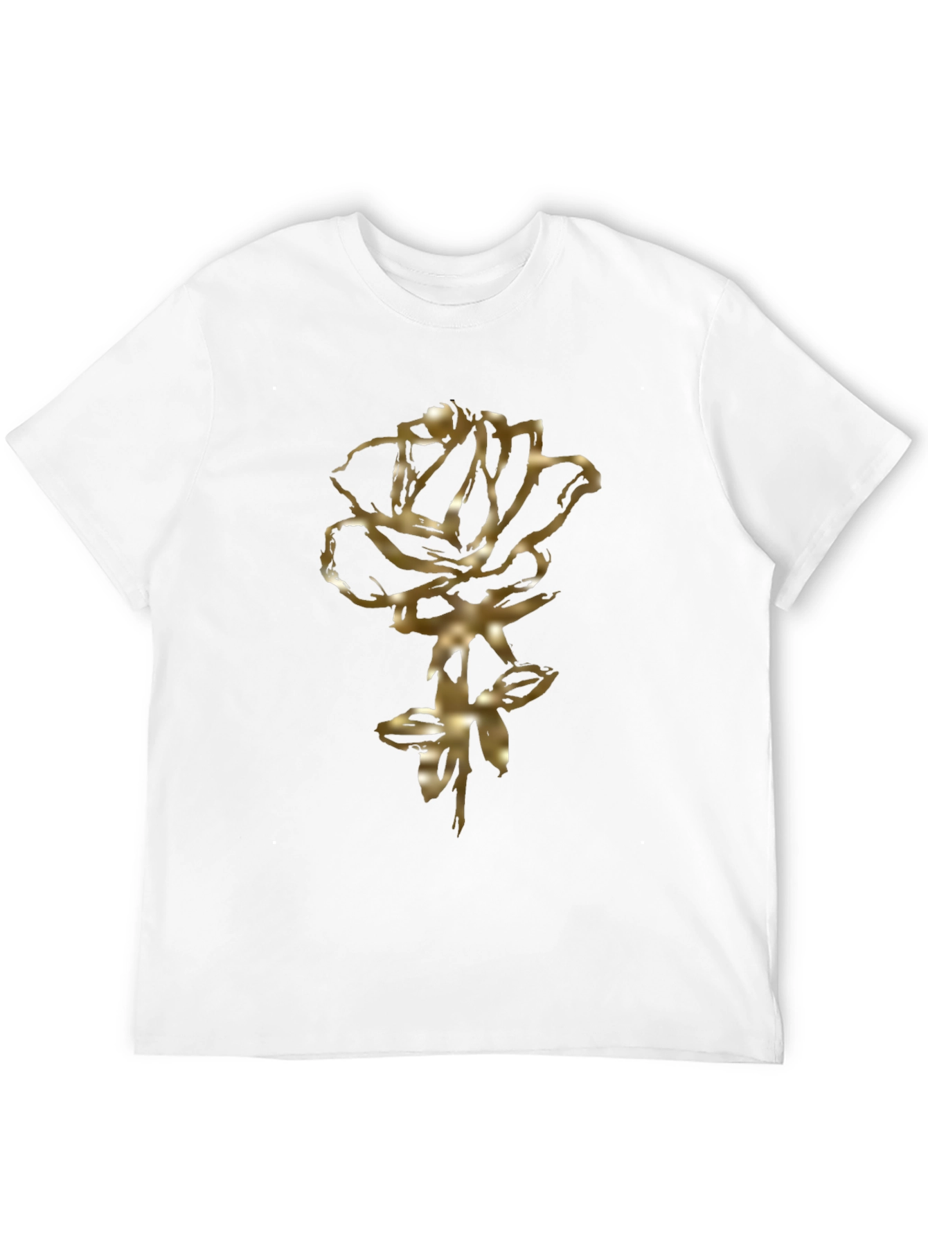 Golden Rose Graphic Black T-Shirt