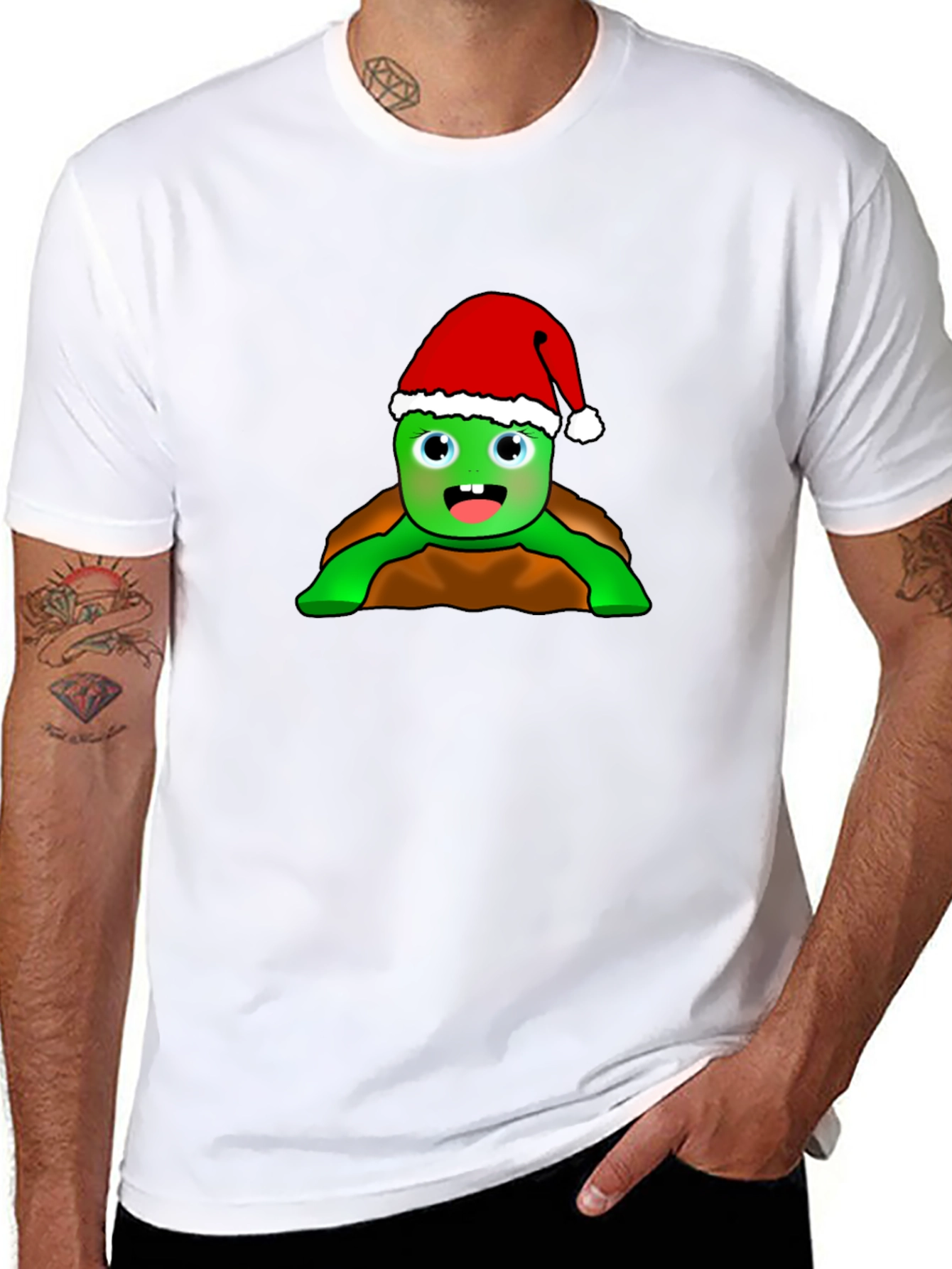 Festive Turtle Graphic Tee - Holiday Cheer!