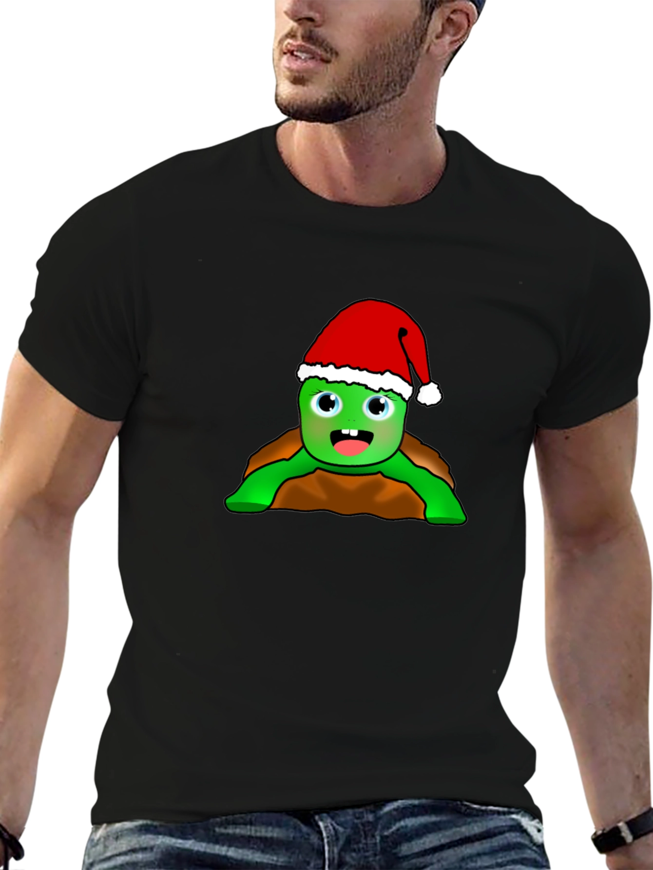 Festive Turtle Graphic Tee - Holiday Cheer!