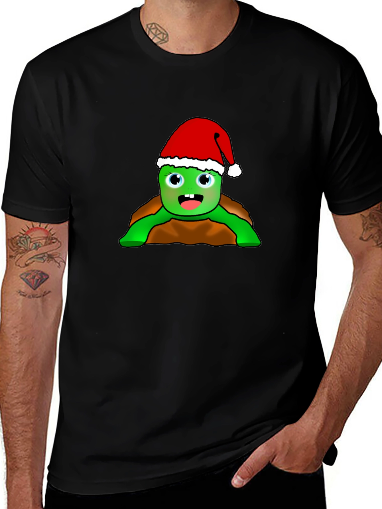 Festive Turtle Graphic Tee - Holiday Cheer!