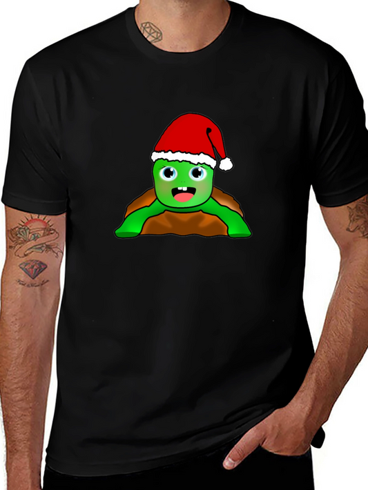 Festive Turtle Graphic Tee - Holiday Cheer!