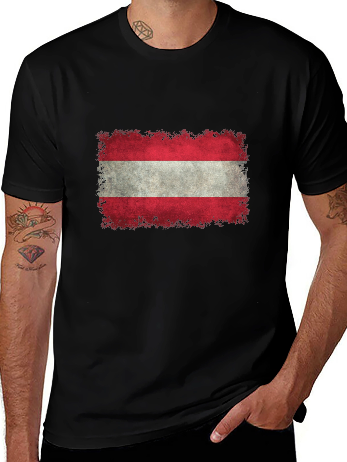 Austria Flag T-Shirt - Distressed Graphic Tee