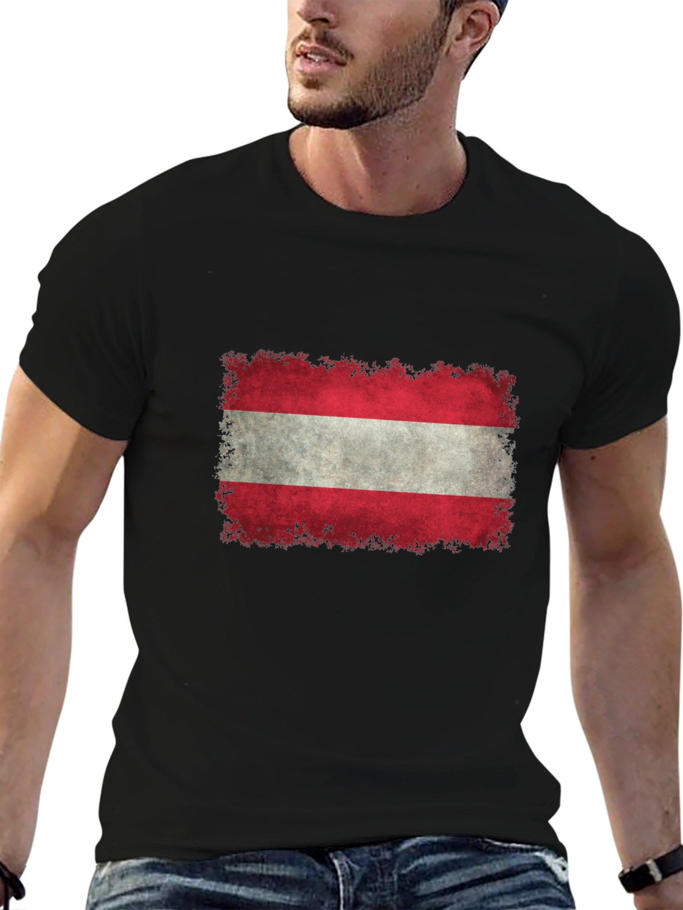 Austria Flag T-Shirt - Distressed Graphic Tee