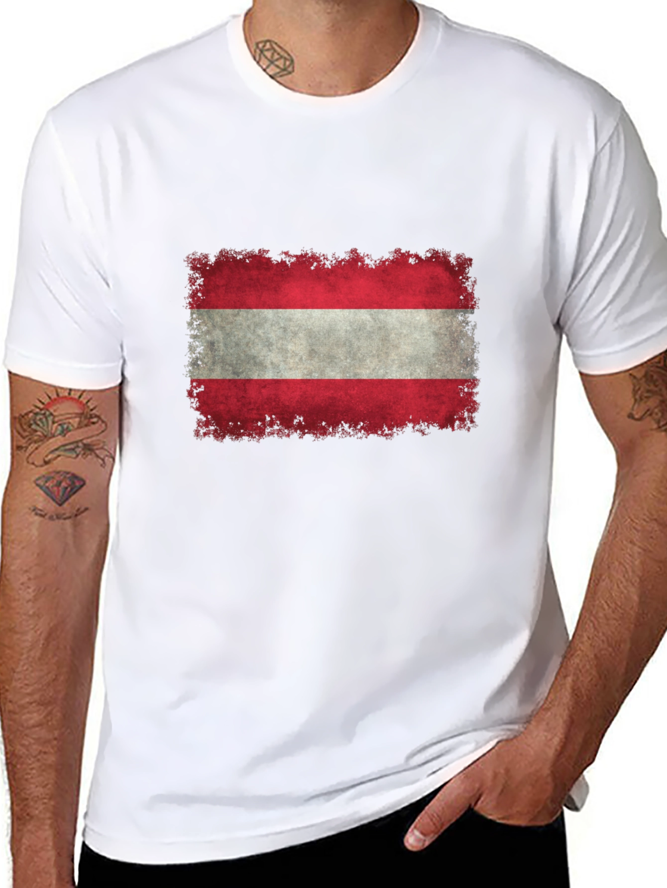 Austria Flag T-Shirt - Distressed Graphic Tee