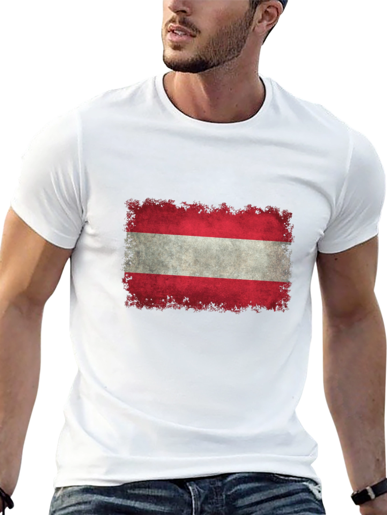 Austria Flag T-Shirt - Distressed Graphic Tee